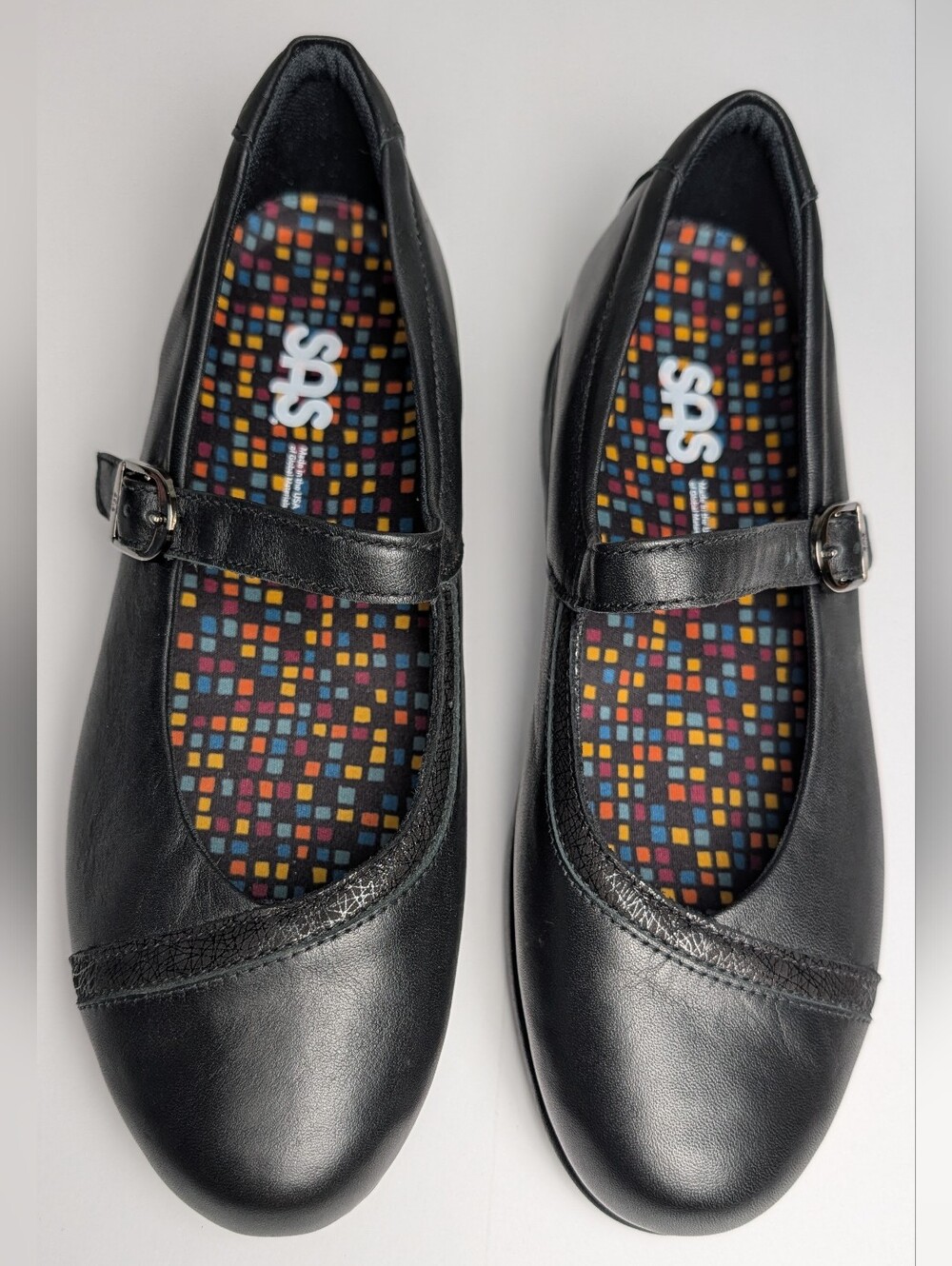 NWOB SAS Clare Buckle Mary Jane Shoes Size 8.5W Wide Black Non-Slip Loafer